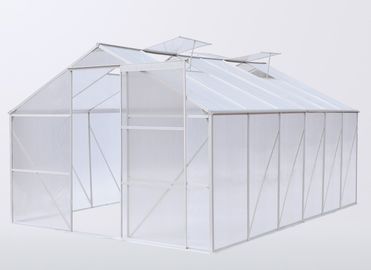 estufa do jardim da casa do policarbonato de 4mm/de 6mm para o berçário/flor, única porta deslizante