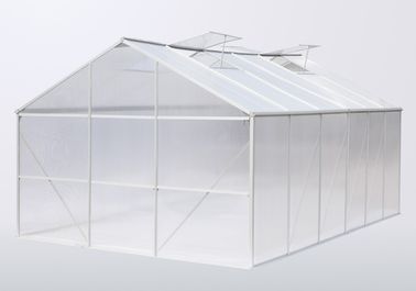 estufa do jardim da casa do policarbonato de 4mm/de 6mm para o berçário/flor, única porta deslizante