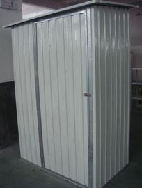 Planos encerrados da vertente do jardim do metal do protótipo mini com a única porta de balanço para o acesso fácil